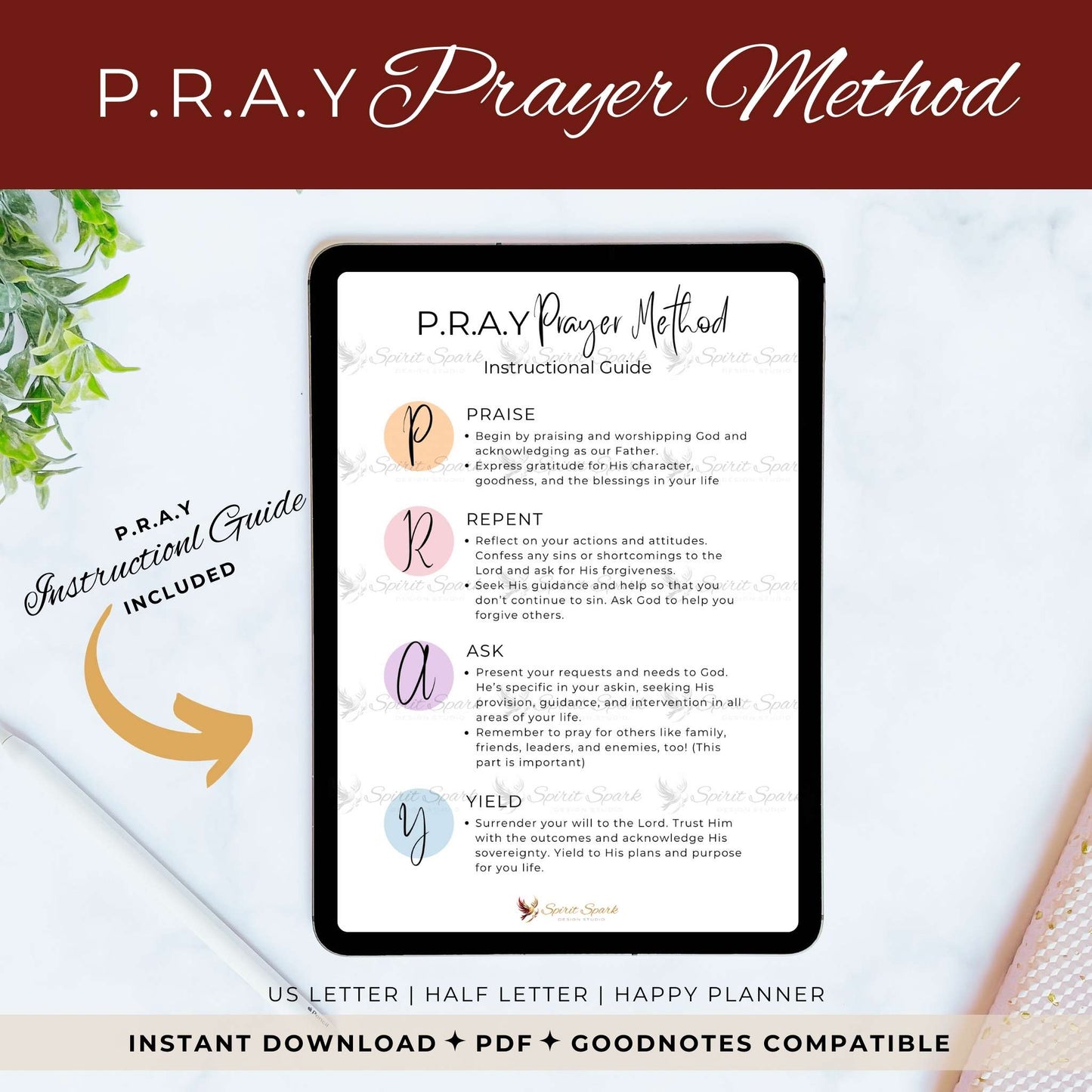 P.R.A.Y Prayer Guide | Digital Download - PDF #2 | Pastel Collection