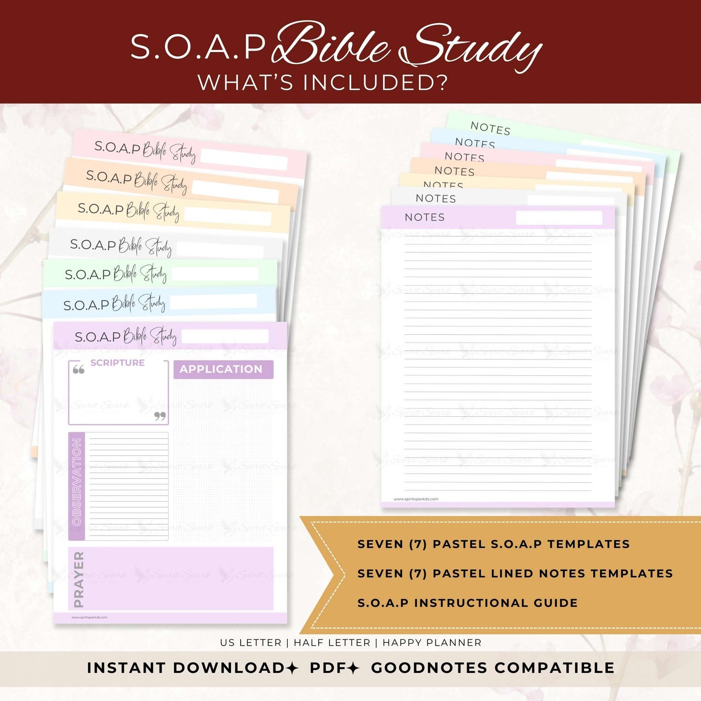 SOAP Bible Study | Digital Download - PDF #2 | Pastel Collection